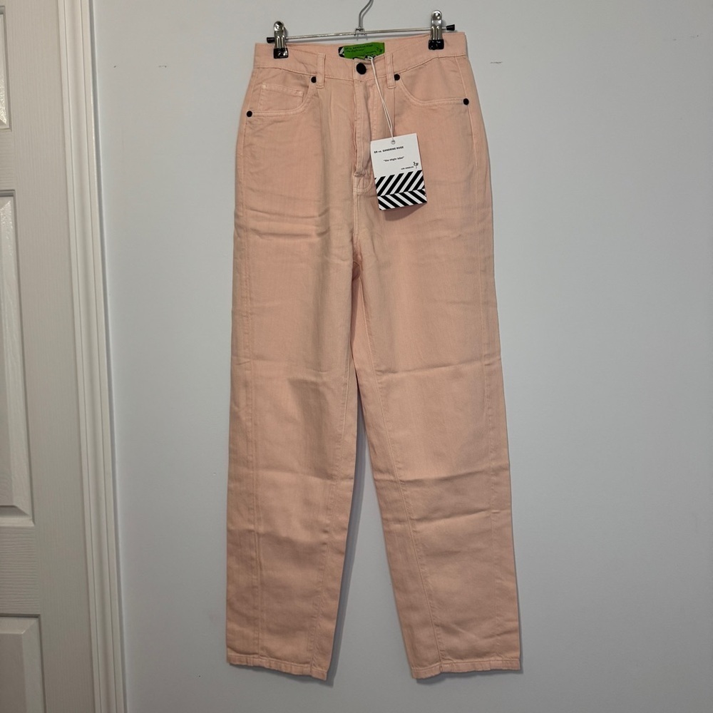 SR vs. Sandrine Rose “The Virgin Label” Pink High Rise Straight Leg Jeans SZ 25